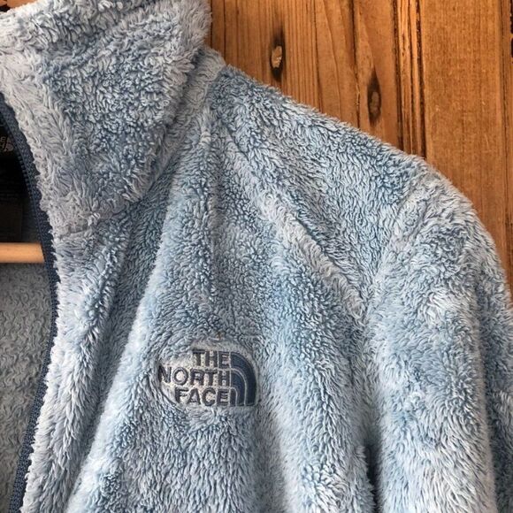 AS IS North Face XS Fuzzy Blue Sweater - Picture 2 of 9